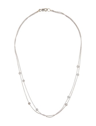 Necklace 18K Diamond Double Strand Station Necklace