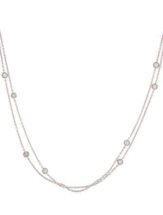 Necklace 18K Diamond Double Strand Station Necklace