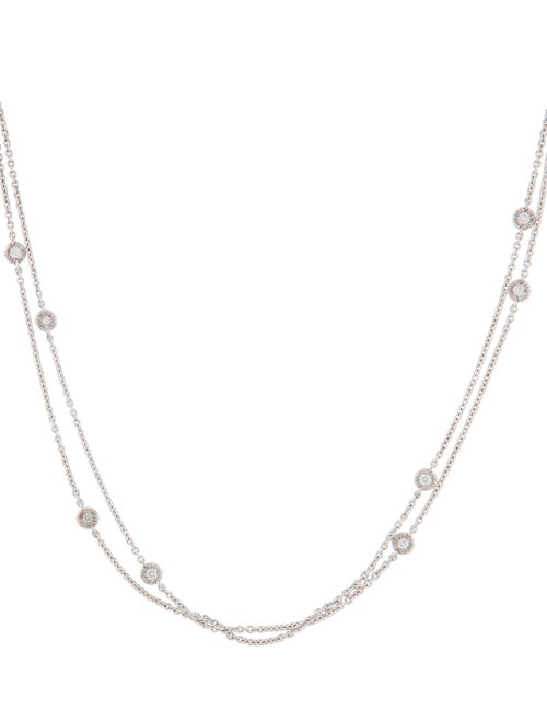 Necklace 18K Diamond Double Strand Station Necklace