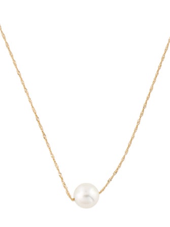 Necklace 14K Cultured Pearl on Chain Necklace