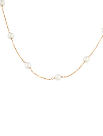 Necklace 18K Cultured Pearl Station Necklace