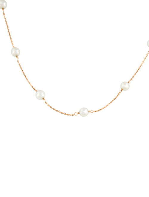Necklace 18K Cultured Pearl Station Necklace