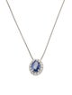 Necklace Platinum Sapphire & Diamond Adjustable Pendant Necklace