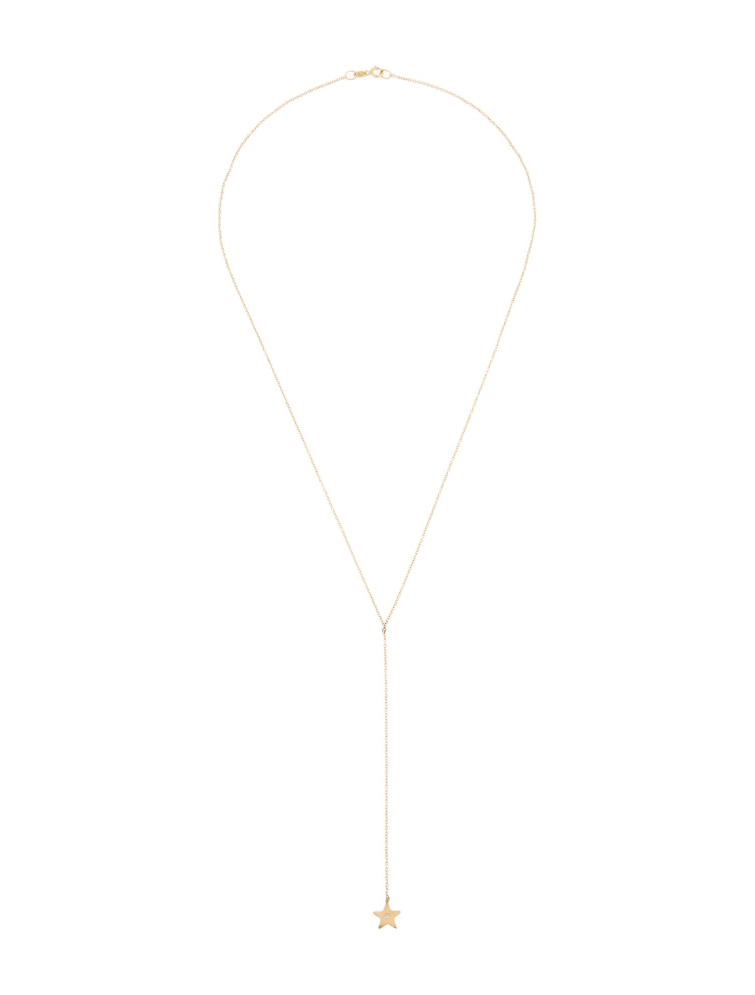 Necklace 14K Diamond Star Y Shaped Pendant