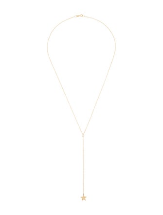 Necklace 14K Diamond Star Y Shaped Pendant Necklace