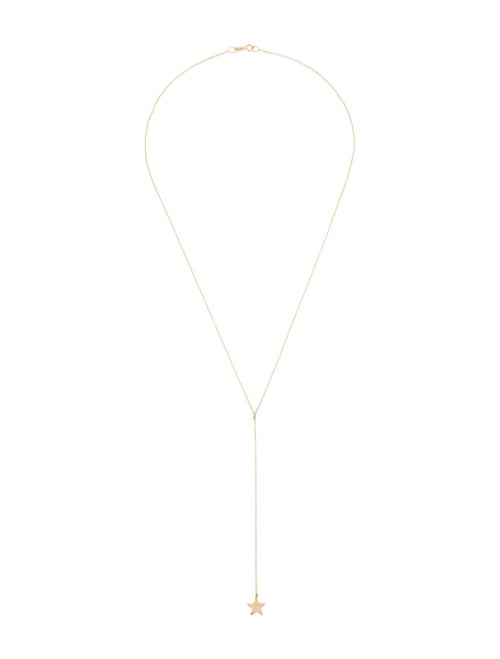 Necklace 14K Diamond Star Y Shaped Pendant Necklace