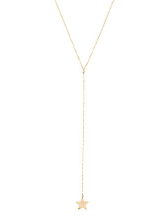 Necklace 14K Diamond Star Y Shaped Pendant Necklace