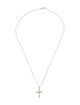 Necklace 18K Two-Tone Diamond Cross Pendant Necklace
