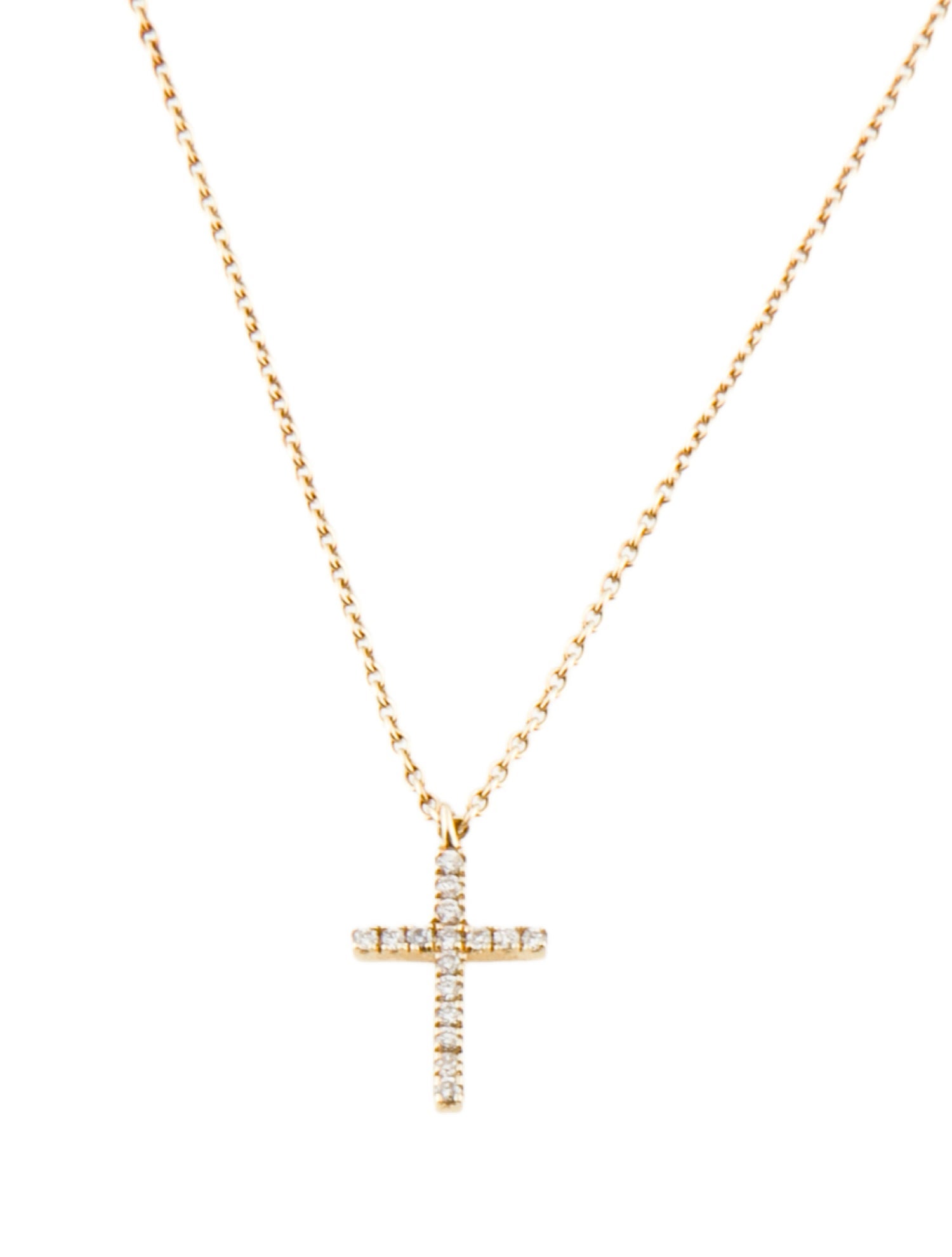Necklace 14K Diamond Cross Pendant