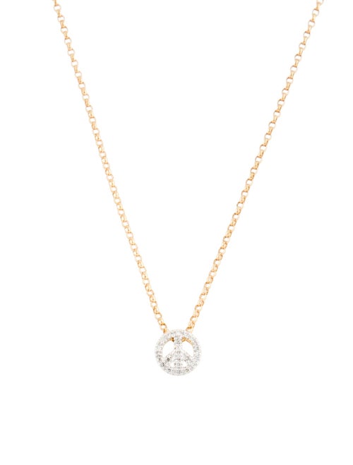 Necklace 14K Diamond Peace Pendant Necklace