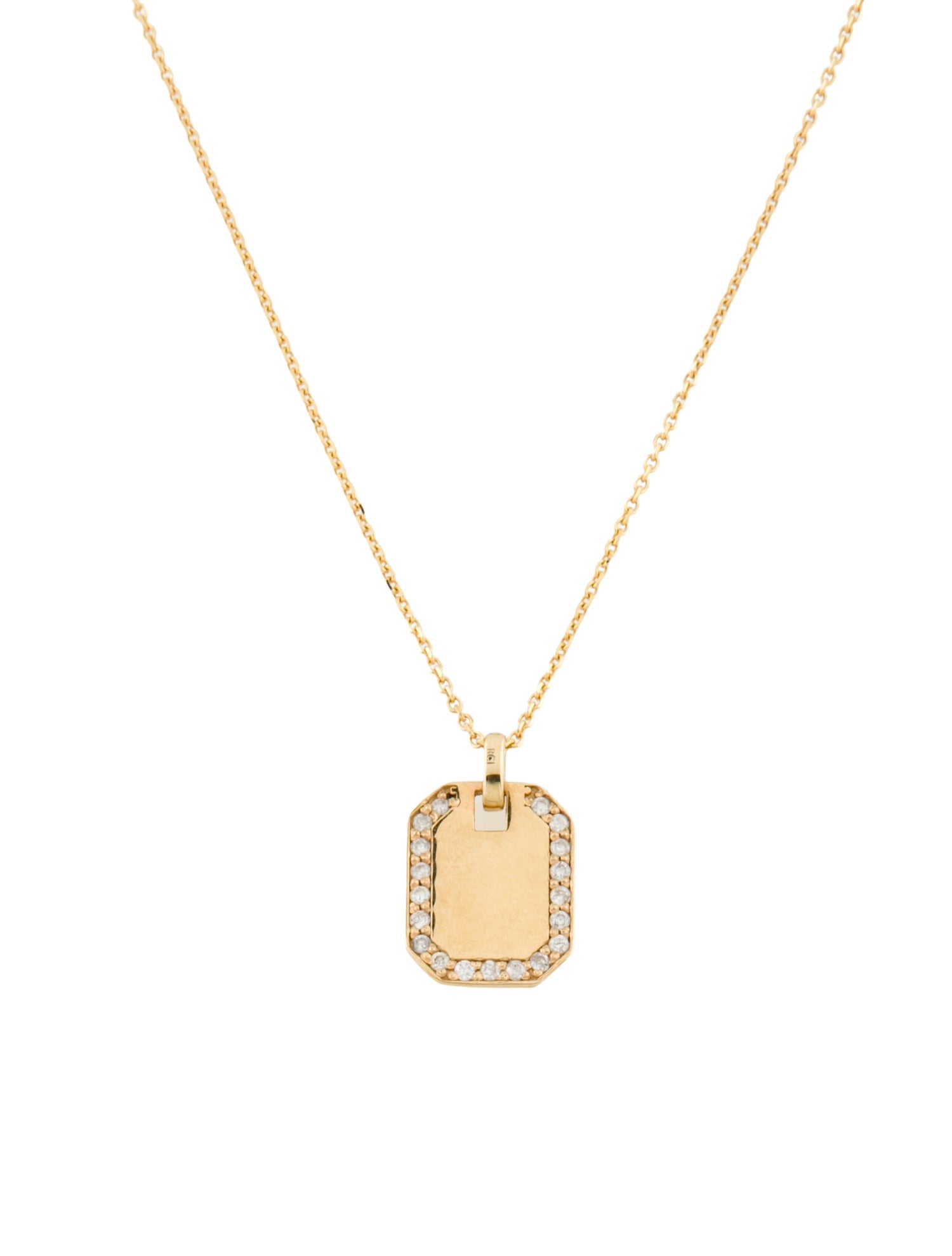Necklace 14K Diamond Tag Pendant