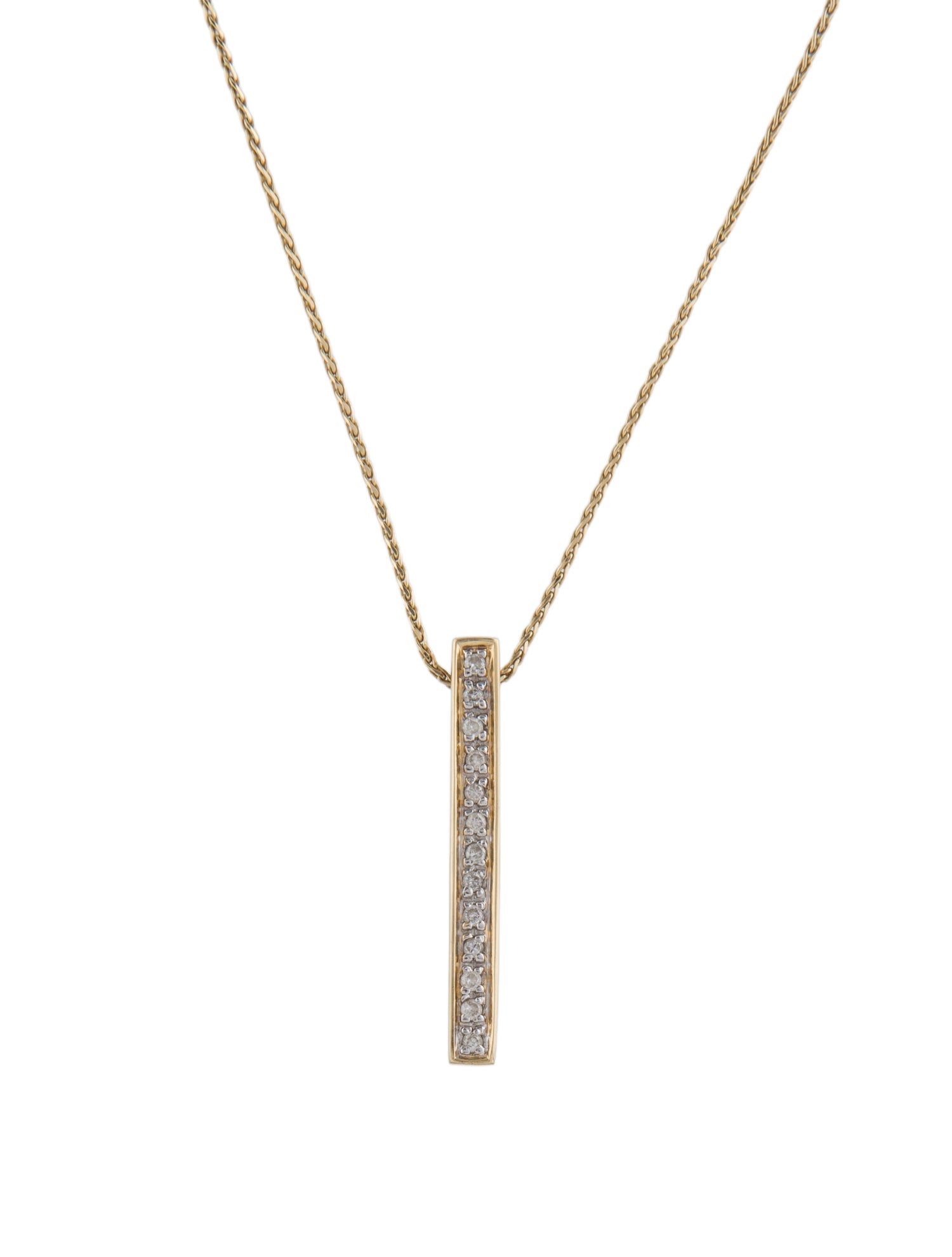 Necklace 14K Diamond Bar Pendant Necklace