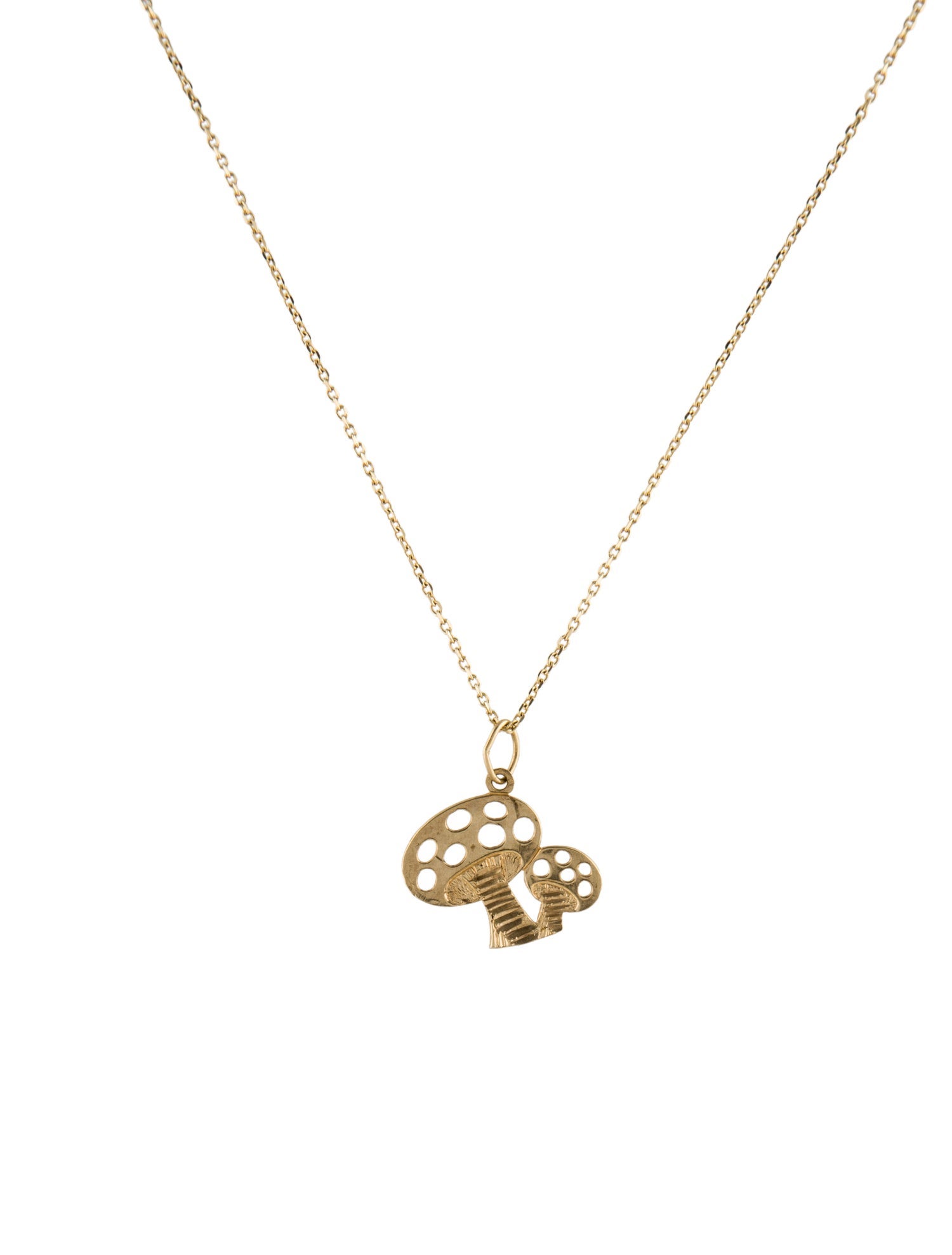 Necklace 14K Mushroom Pendant Necklace