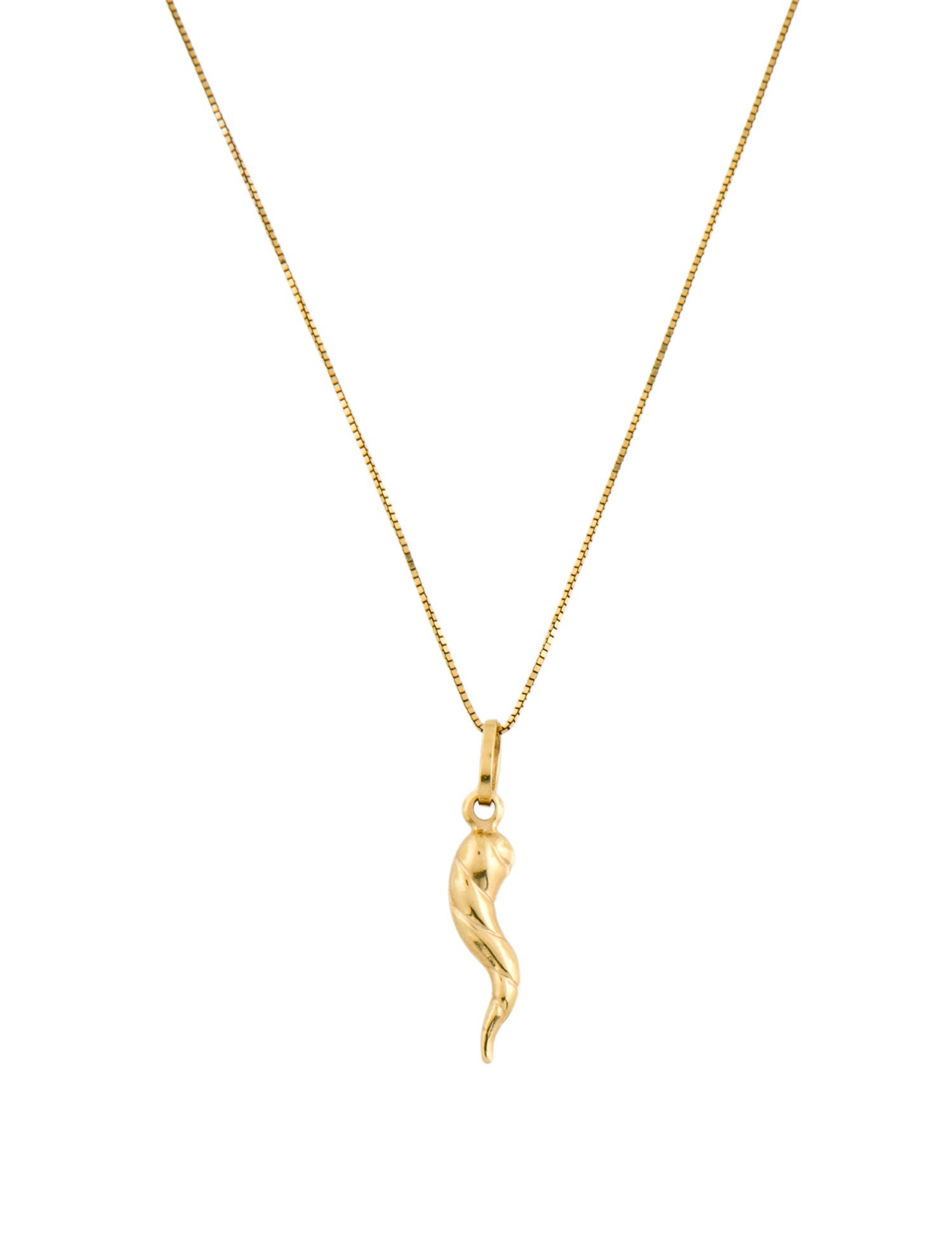 Necklace 14K Italian Horn Pendant