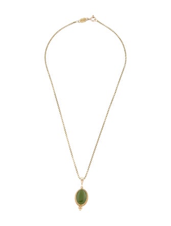 Necklace 14K 3.30ct Nephrite Pendant Necklace