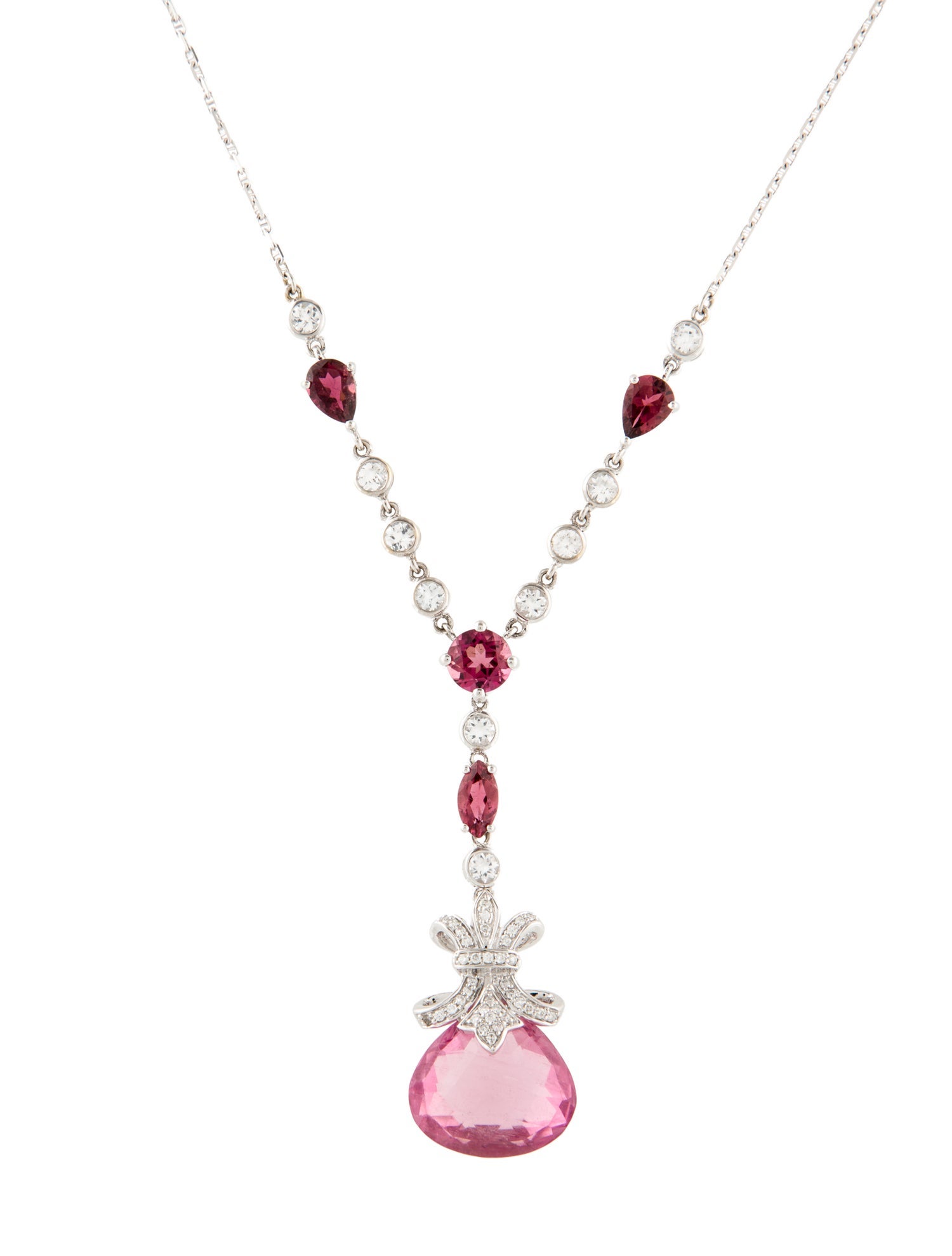Necklace 18K Tourmaline, Topaz & Diamond Pendant