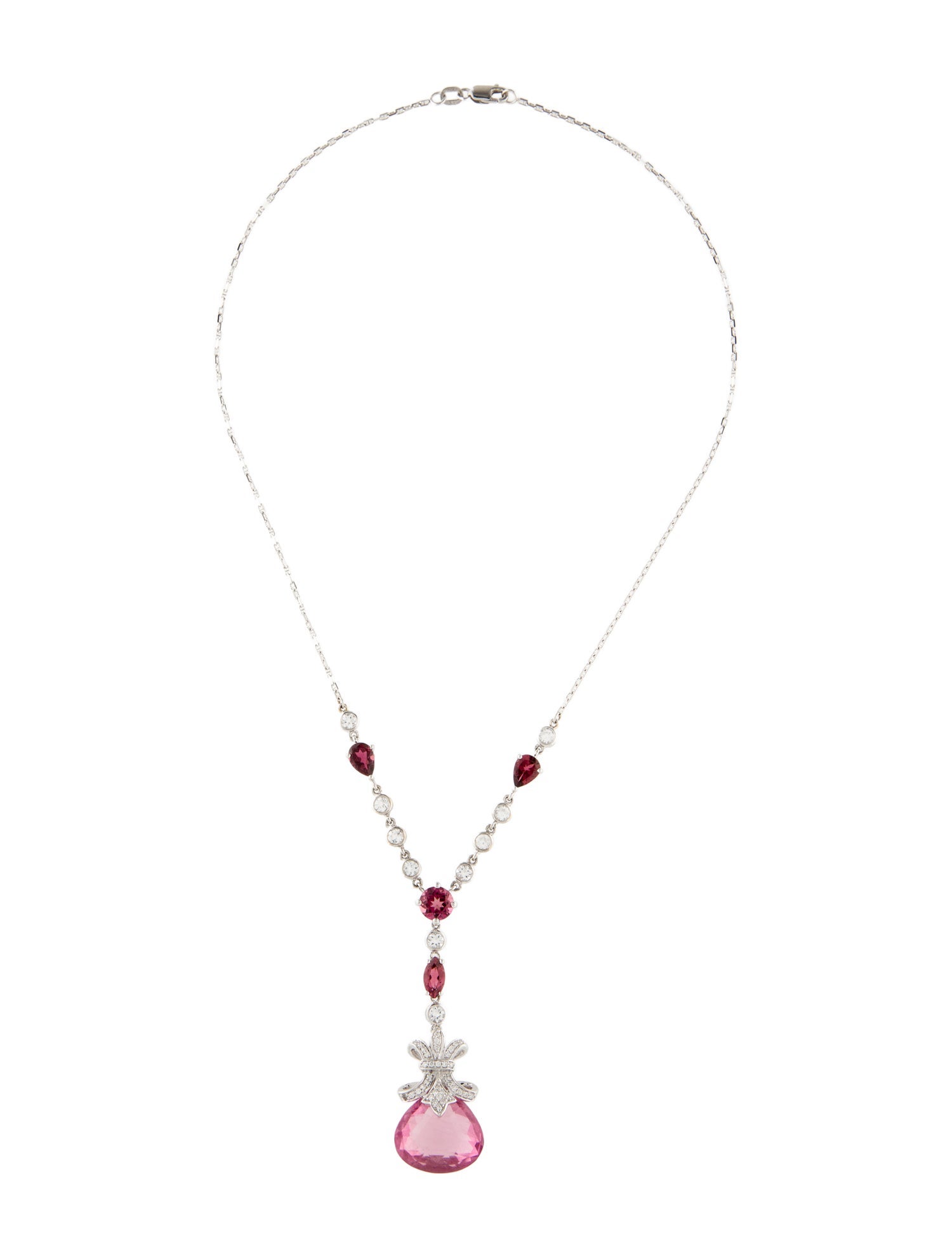 Necklace 18K Tourmaline, Topaz & Diamond Pendant
