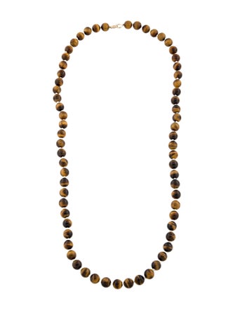 Necklace 14K Tiger's Eye Beaded Necklace