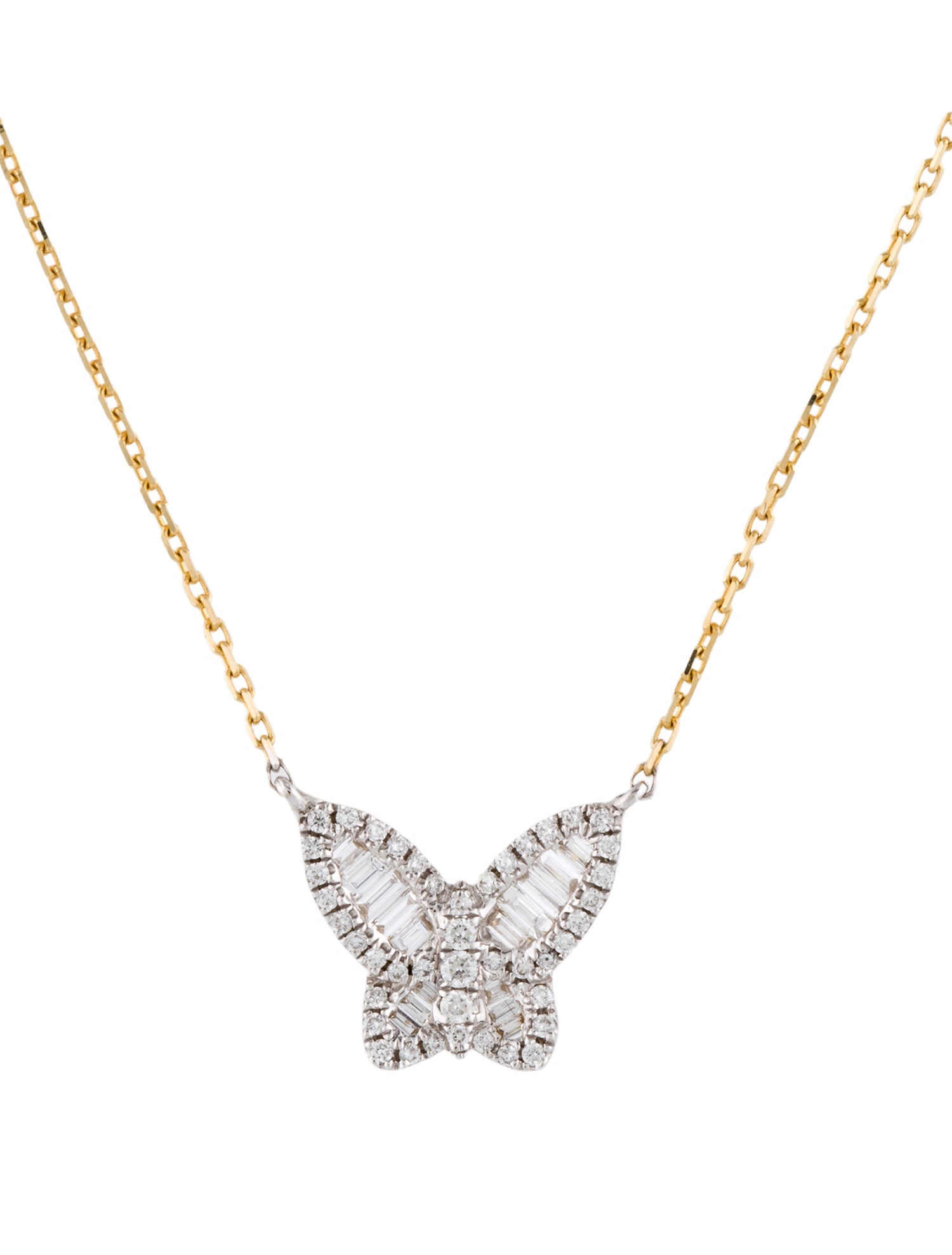 Necklace 14K Diamond Butterfly Pendant