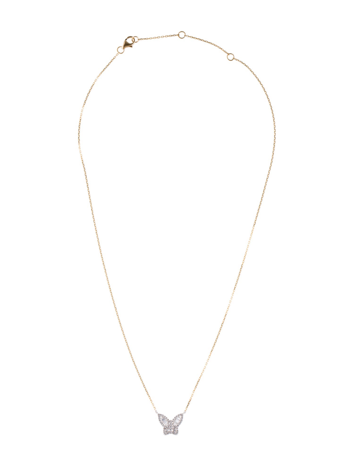 Necklace 14K Diamond Butterfly Pendant