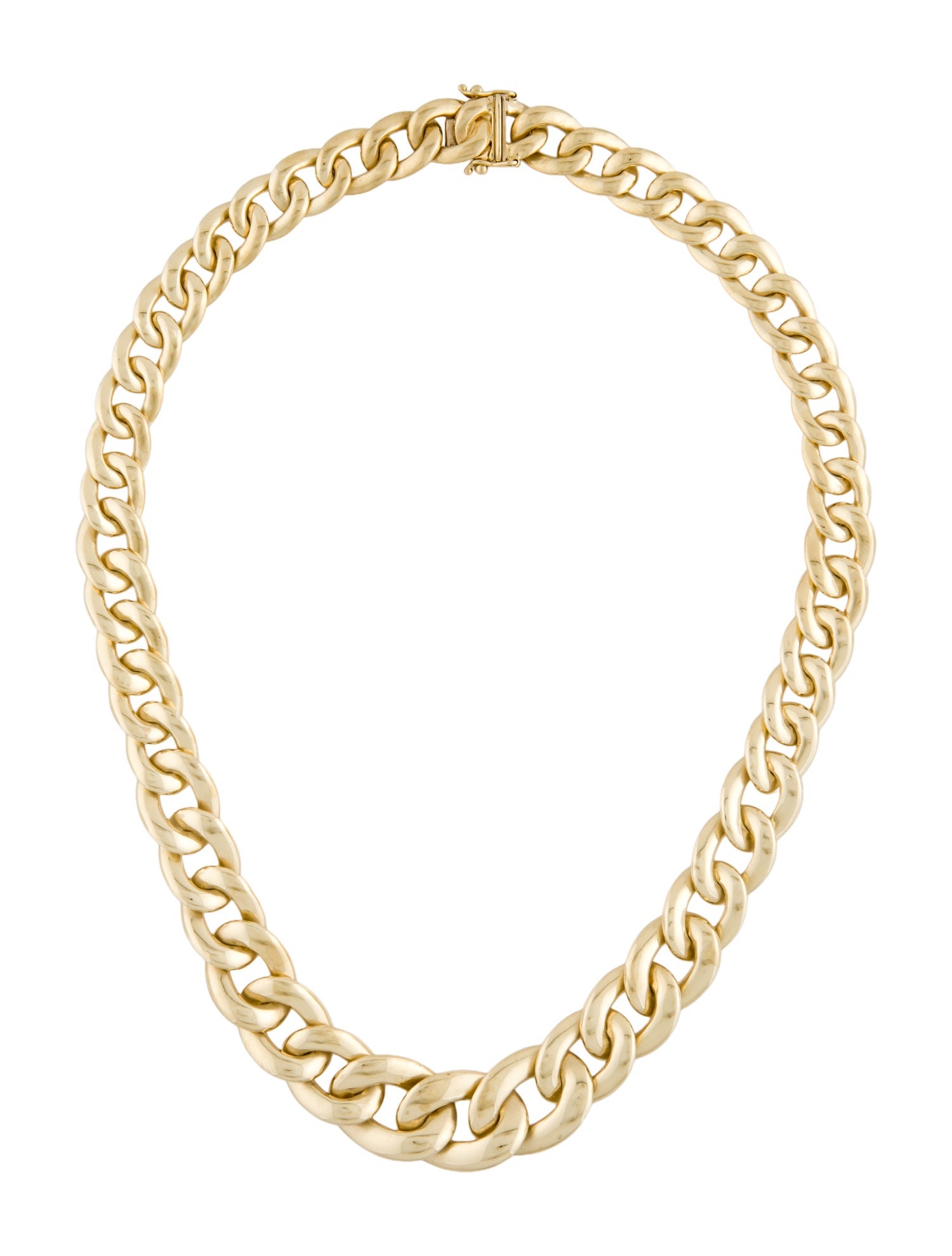 Necklace 14K Graduated Flat Curb Link Chain