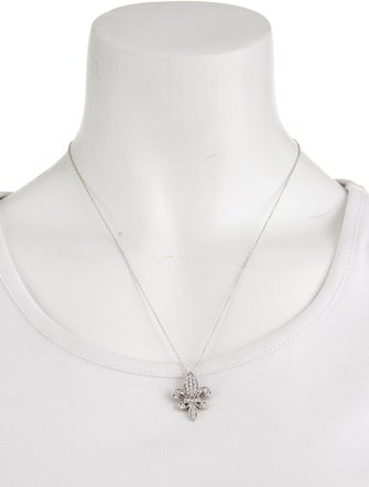 Necklace 14K Diamond Fleur dis Lis Pendant Necklace