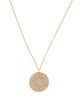 Necklace 14K Diamond Pave Disc Pendant Necklace