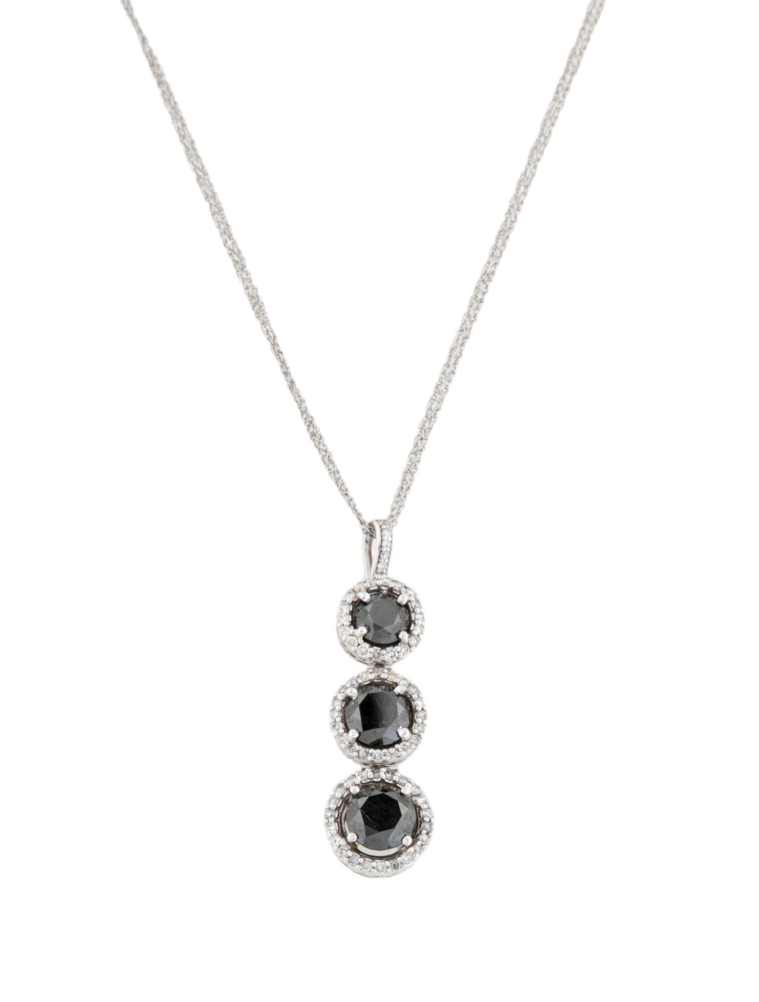 Necklace 14K 4.19ctw Diamond Tiered Drop Pendant