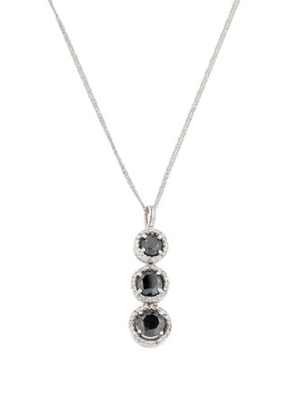Necklace 14K 4.19ctw Diamond Tiered Drop Pendant Necklace