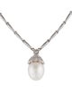 Necklace 14K Pearl & Diamond Pendant Necklace