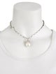 Necklace 14K Pearl & Diamond Pendant Necklace