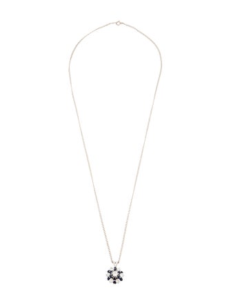 Necklace 14K Diamond & Sapphire Pendant Necklace