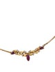 Necklace 18K Ruby & Diamond Pendant Collar Necklace
