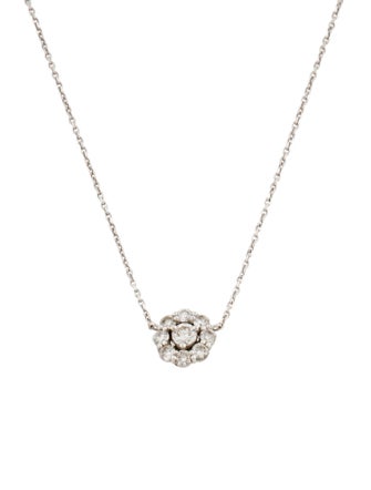 Necklace 14K 1.31ctw Diamond Cluster Pendant Necklace