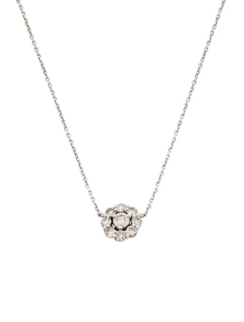 Necklace 14K 1.31ctw Diamond Cluster Pendant Necklace