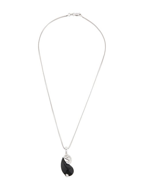 Necklace 18K Onyx & Diamond Pendant Necklace