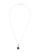 Necklace Galatea 14K Pearl, Turquoise & Diamond Craved Pendant Necklace