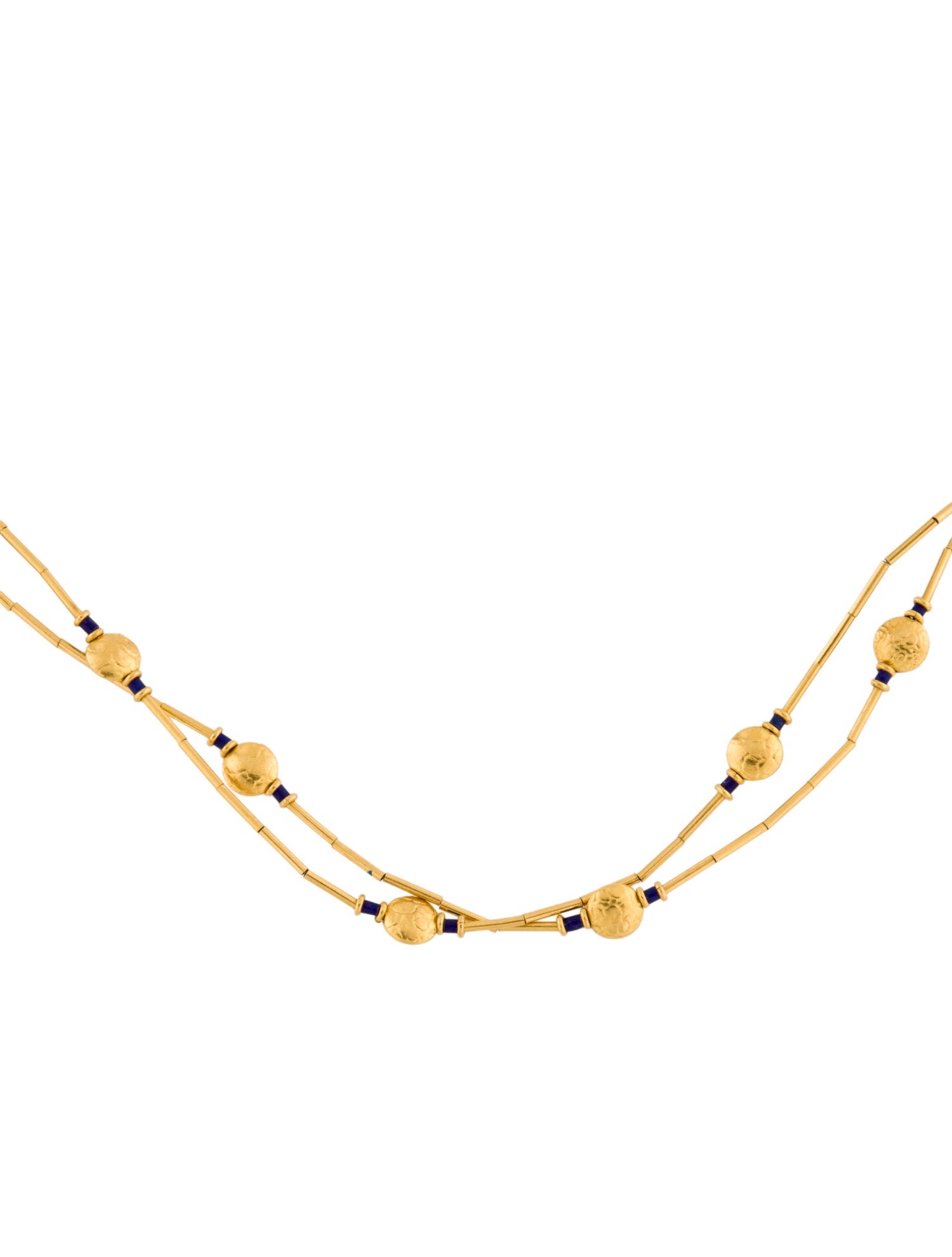 Necklace 22K Lapis Lazuli Multistrand