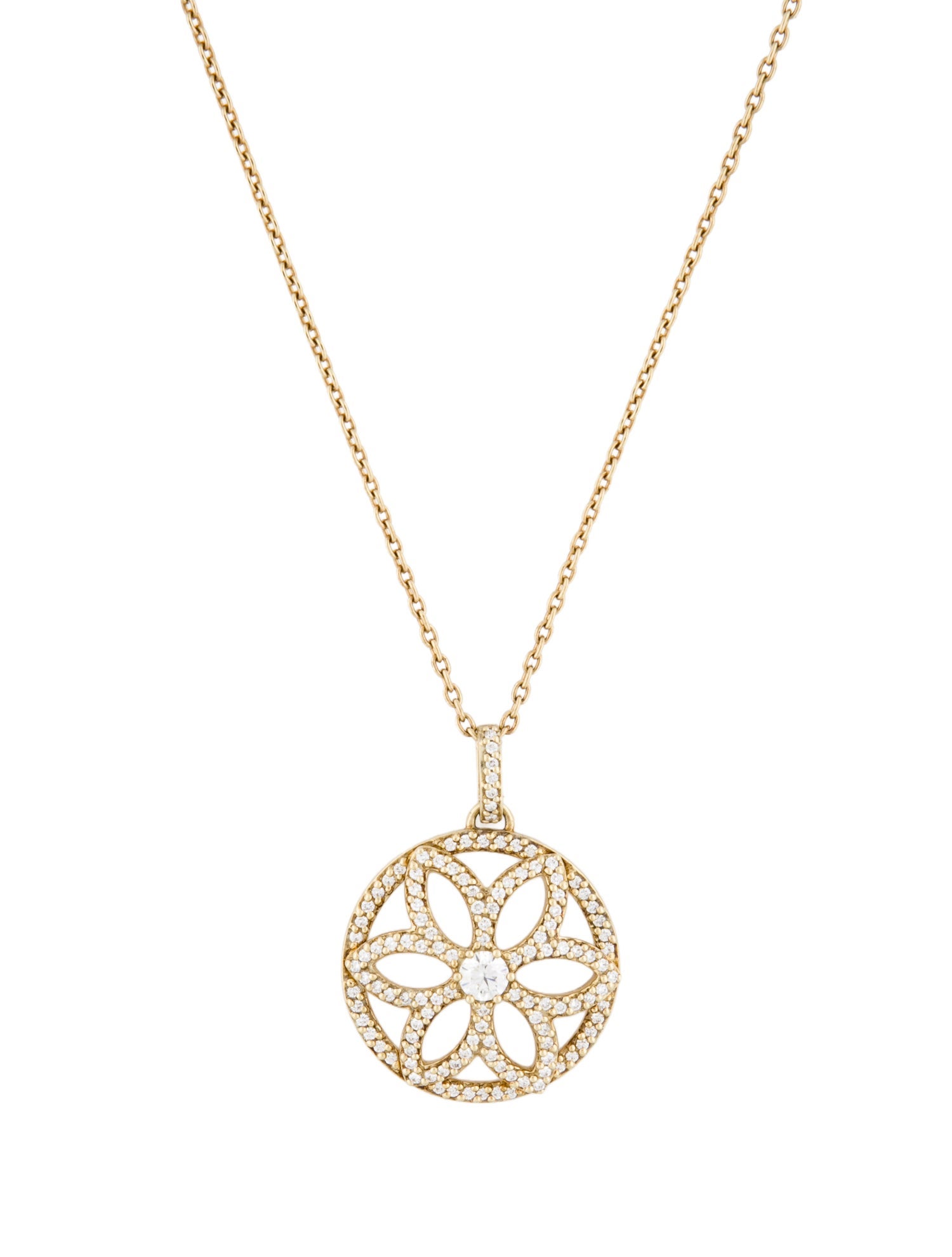 Necklace 14K Diamond Mandala Pendant
