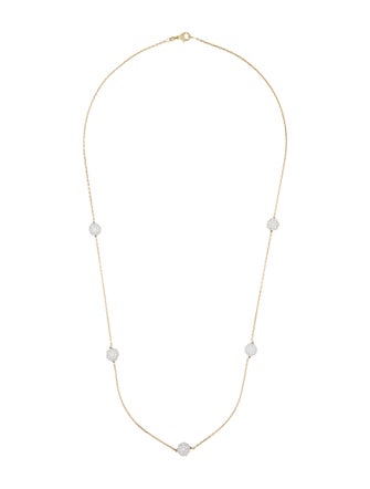 Necklace 14K Diamond Cluster Station Necklace