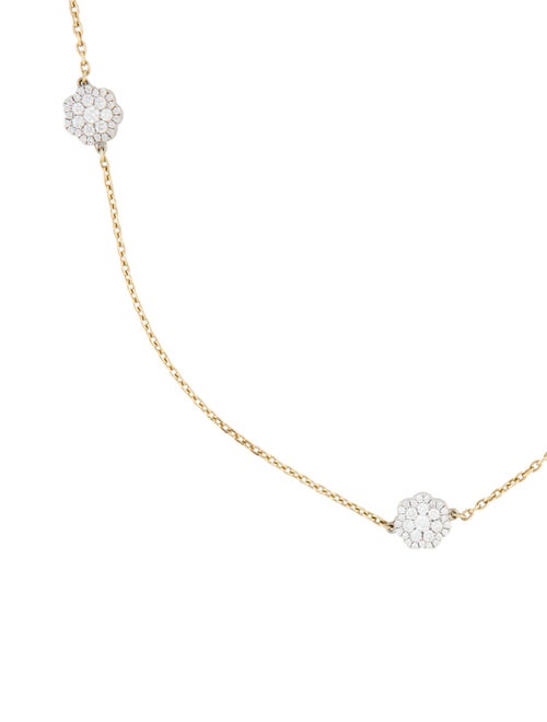 Necklace 14K Diamond Cluster Station Necklace