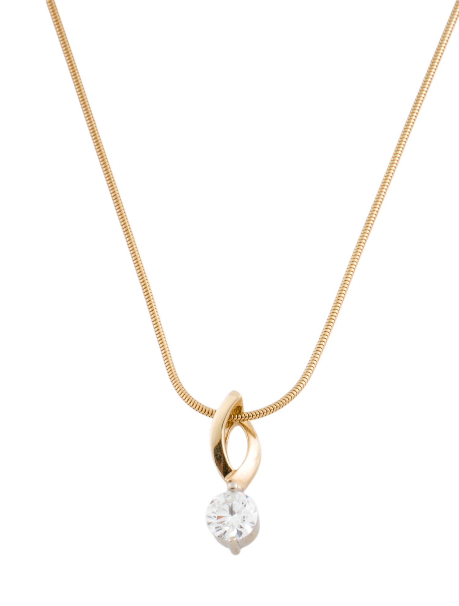 Necklace 14K 1.01ct Diamond Pendant