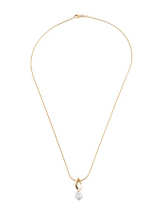 Necklace 14K 1.01ct Diamond Pendant Necklace
