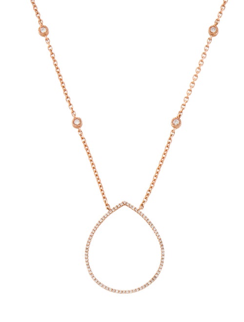 Necklace 14K Diamond Teardrop Pendant Necklace