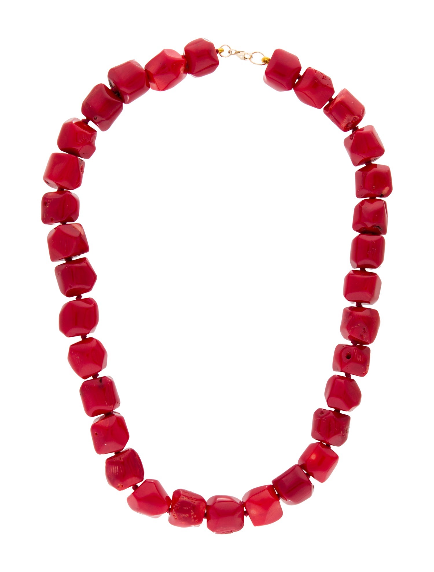 Necklace 14K Dyed Coral Bead Strand