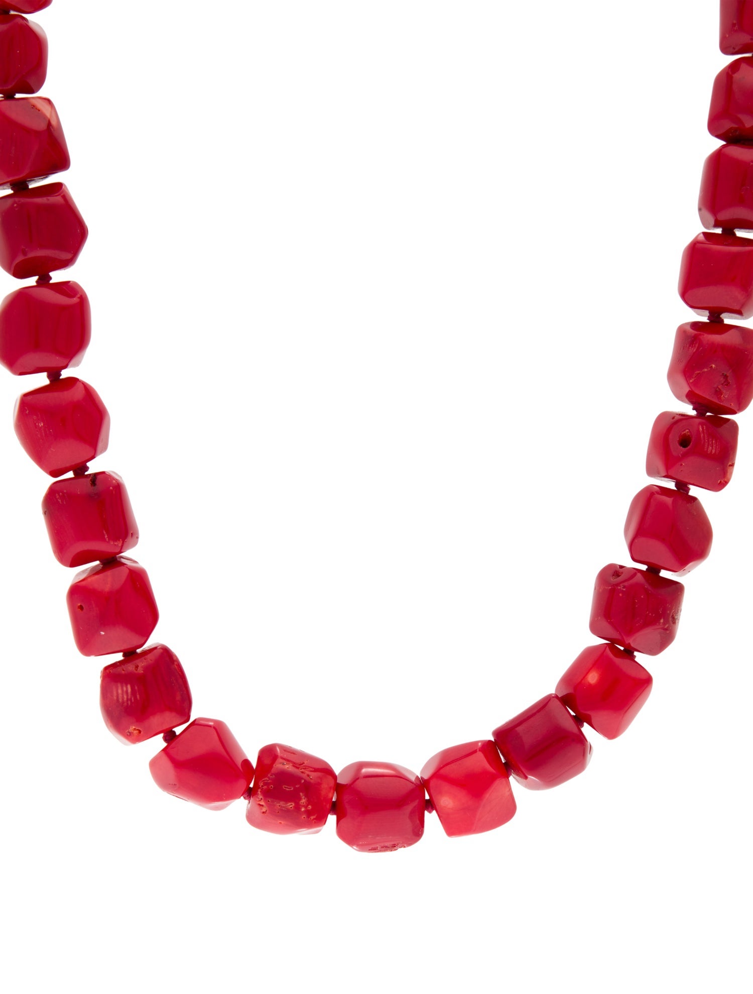 Necklace 14K Dyed Coral Bead Strand