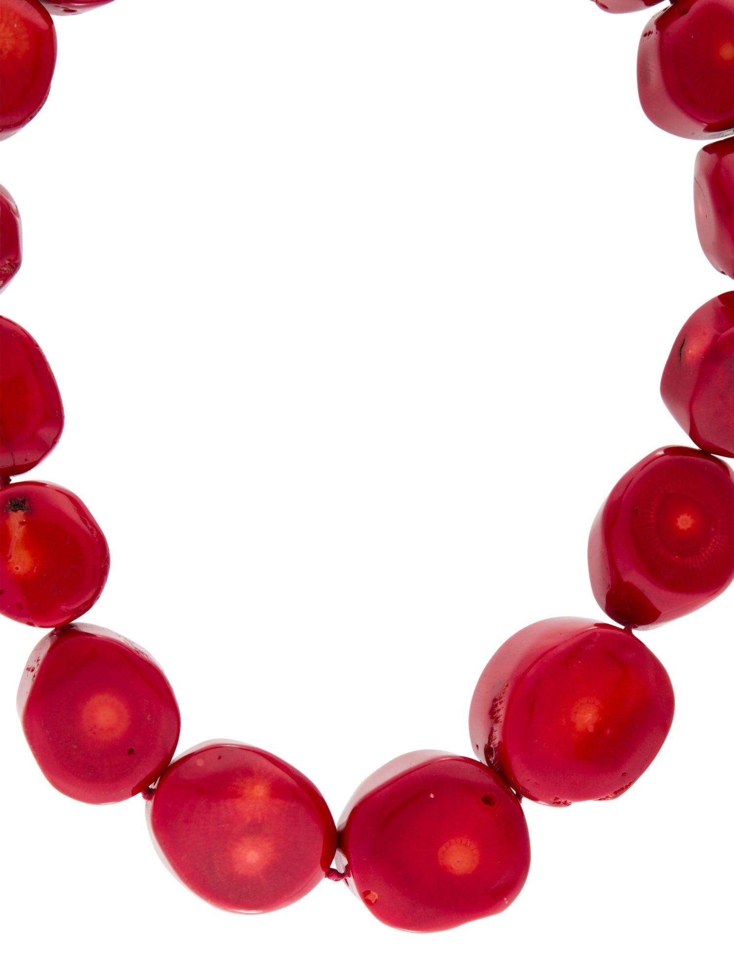 Necklace 14K Dyed Coral Bead Strand Necklace