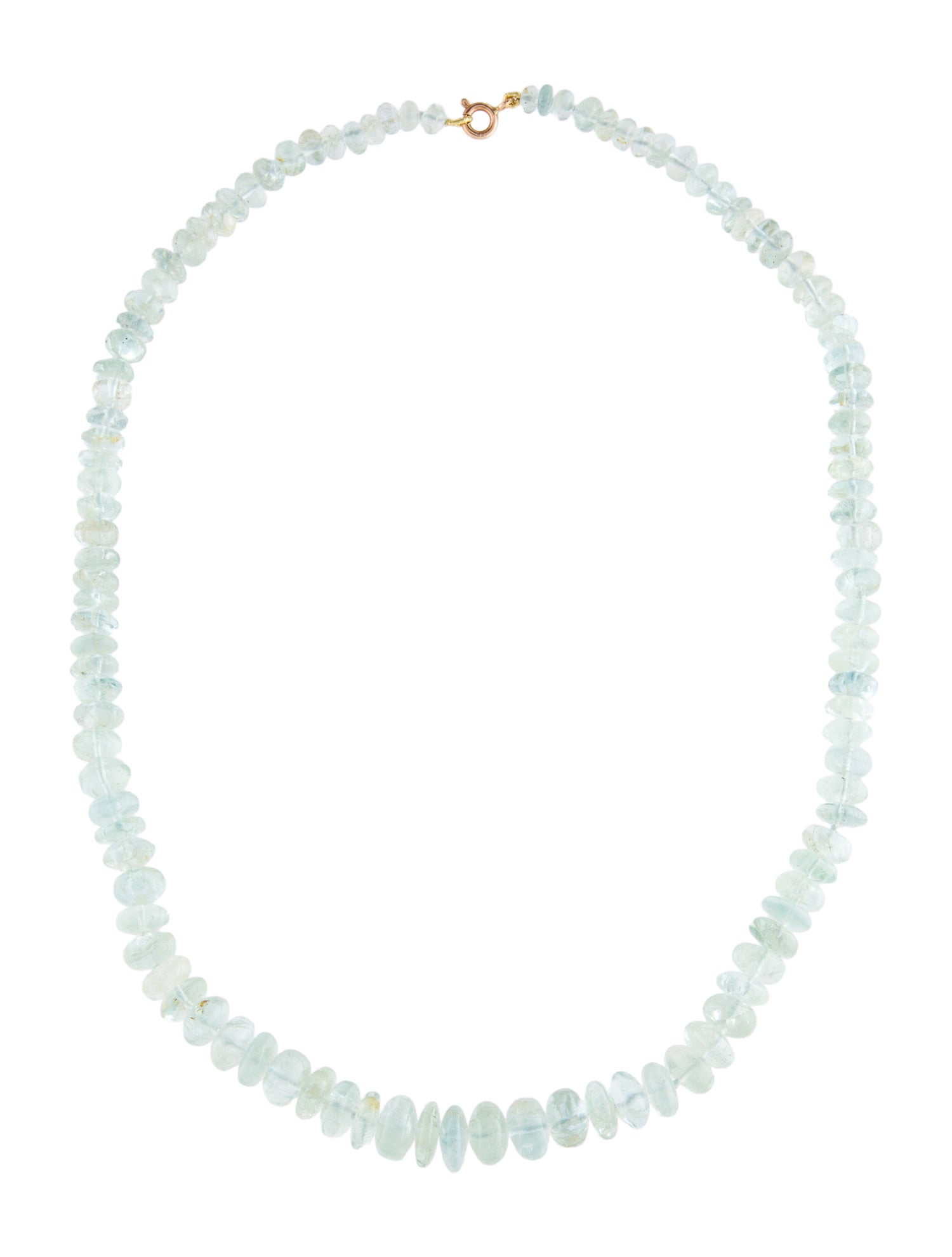 Necklace 14K Aquamarine Bead Strand Necklace