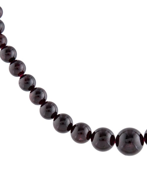 Necklace 14K Garnet Graduated Bead Strand Necklace