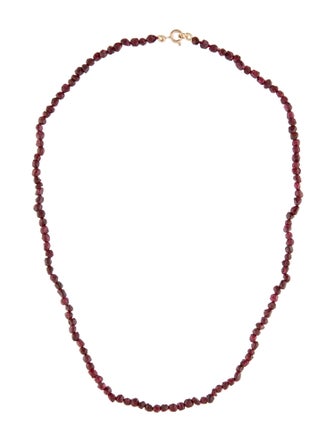 Necklace 14K Garnet Bead Strand Necklace